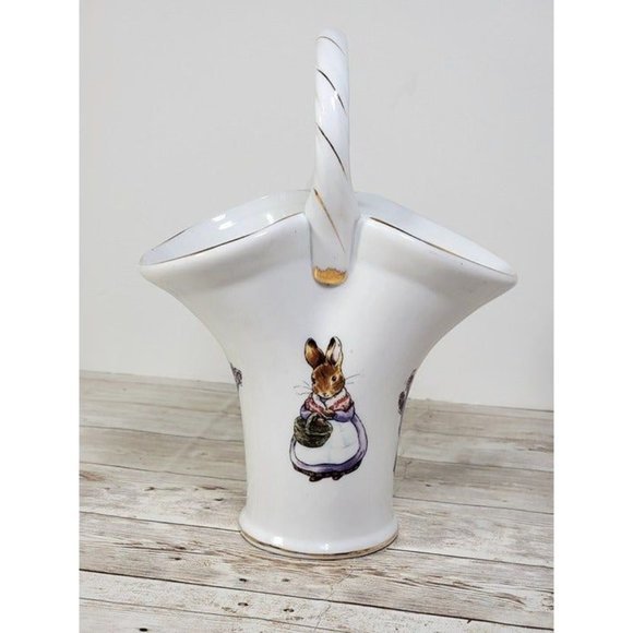 VASE PETER RABBIT BEATRIX POTTER MRS. RABBIT BASKET Frederick Warne‎ & Co 2002 - Picture 4 of 7